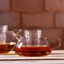 NOVA (G) heat resistant glass teapot with lid and glass strainer 1,2 L