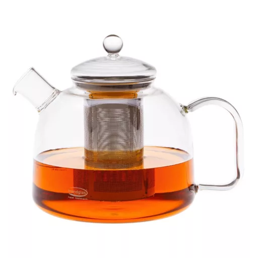 CLASSIC teáskanna gombos üveg tetővel 1,75 L