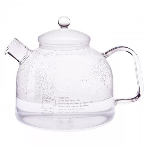 CLASSIC teáskanna gombos üveg tetővel 1,75 L