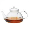 THEO (G) heat resistant glass teapot with lid and glass strainer 1,2 L