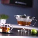 GLOBE heat resistant glass teapot with lid and stainles steel strainer1,3 L