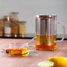 PISA heat resistant glass teapot with lid and stainless steel strainer 1,2 L