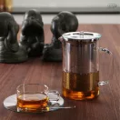 PISA heat resistant glass teapot with lid and stainless steel strainer 1,2 L