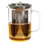 PISA heat resistant glass teapot with lid and stainless steel strainer 0,6 L