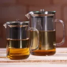 PISA heat resistant glass teapot with lid and stainless steel strainer 0,6 L