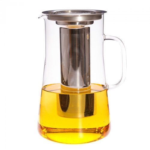 HUDSON heat resistant glass tea jug with lid and stainless steel strainer 2,5 L