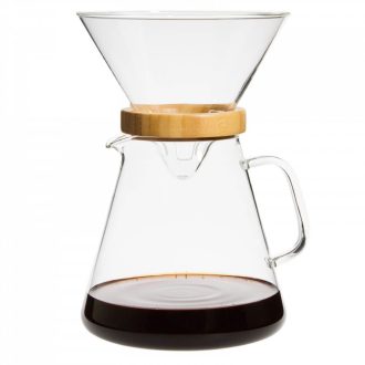   POUR OVER BARI (LA) csepegtetős üveg kávékészítő, kiegészítőkkel 1,3 L