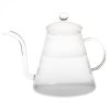 POUR OVER heat resistant water kettle 1,2 L, with glass lid