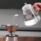 POUR OVER heat resistant water kettle 1,2 L, with glass lid