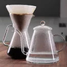 POUR OVER heat resistant water kettle 1,2 L, with glass lid