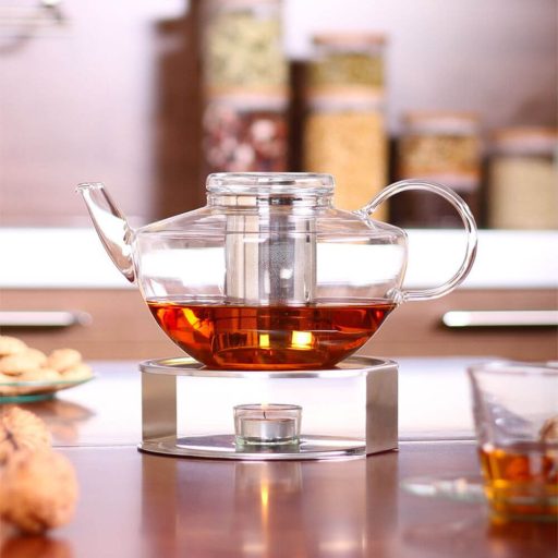 Tea warmer of stainles steel with candle holder 120mm