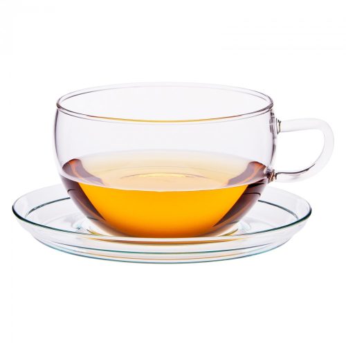 JUMBO heat resistant glass cup wit saucer 0,4 L