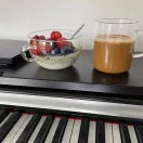 JUMBO heat resistant glass cup wit saucer 0,4 L