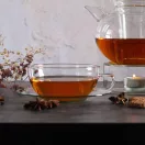 MEDIO heat resistant glass cup wit saucer 0,3 L