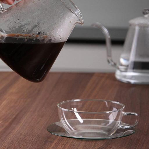 MEDIO heat resistant glass cup wit saucer 0,3 L