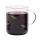 OFFICE heat resistant glass mug with green decor -LEAVES- 0,4 L