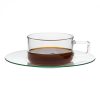 LINEA heat resistant glass cup 0,18 L, with glass saucer 