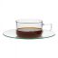LINEA heat resistant glass cup 0,18 L, with glass saucer 