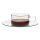 LINEA heat resistant glass cup 0,18 L, with glass saucer 