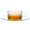 LINEA heat resistant glass cup 0,18 L, with glass saucer 