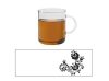 OFFICE heat resistant glass mug with red decor -FLOWER- 0,4 L