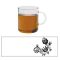OFFICE hőálló üveg csésze - FLOWER - piros mintás 400 ml