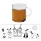 OFFICE hőálló üveg teáscsésze - CHILD CASTLE - piros mintás 400 ml