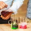 OFFICE  XL hőálló üveg teáscsésze - CITY- fekete mintás bögre 600 ml