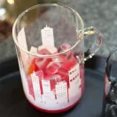 OFFICE XL heat resistant glass mug - CITY - white 0,6 L