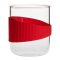 OFFICE hőálló üveg teáscsésze - S - piros szilikongyűrűvel 400 ml