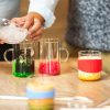 OFFICE S heat resistant glass mug with red silicone wristband 0,4 L