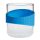 OFFICE S heat resistant glass mug with blue silicone wristband 0,4 L