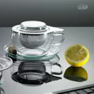 TEA TIME (S) heat resistant glass cup with lid and stainless steel strainer 0,3 L