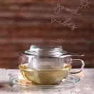 TEA TIME (S) heat resistant glass cup with lid and stainless steel strainer 0,3 L