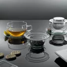TEA TIME (G) heat resistant glass cup with lid and glass strainer 0,3 L