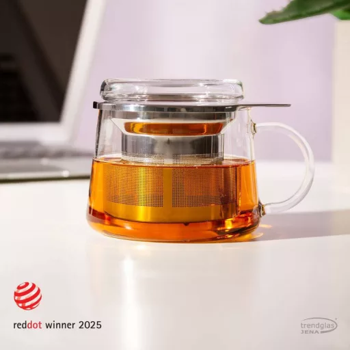 CONUM teáskanna hőálló üvegből, tetővel és szűrővel 400 ml