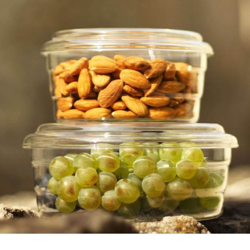 Mikrózható, hőálló üveg tál CENTRIC -S- 500 ml, üveg és műanyag tetővel