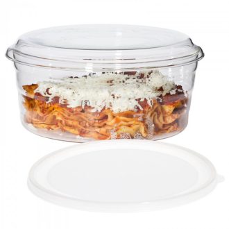   Mikrózható, hőálló üveg tál CENTRIC - L- 1,6 L, üveg és műanyag tetővel