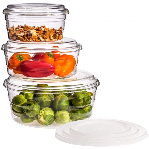 Microwave glass dish set CENTRIC GP,  with glass and plastic lids