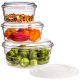 Microwave glass dish set CENTRIC GP,  with glass and plastic lids