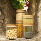 Storage jar set H80, with bamboo lid 0,4 L (4db/dob)