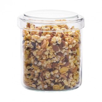   Storage jar set H130, with plastic ang glass lids 0,8 L (2pcs/box)
