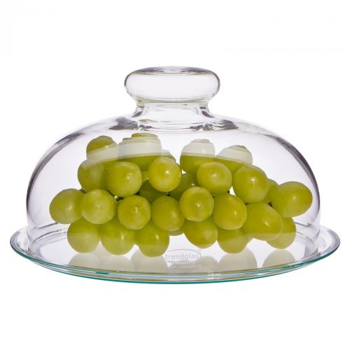 Cheese dome with glass board, 21cm