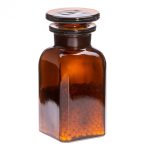 Apothecary bottle mini - square, amber, 0.1l (2pcs/box) 