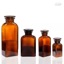 Apothecary bottle set square, braun 0,25 L (2pcs/box)