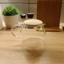 OSLO heat resistant glass teapot with bamboo lid 1,8 L