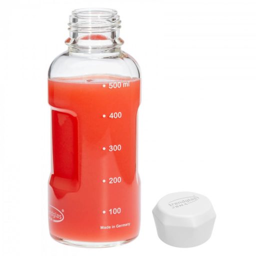 BLUE OCEAN üvegkulacs, 500 ml - fehér csavaros kupakkal