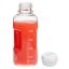BLUE OCEAN heat resistant glass drinking bottle 500 ml, with white cap