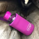 BLUE OCEAN heat resistant glass drinking bottle 500 ml, with purple cap