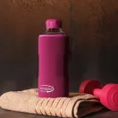 BLUE OCEAN heat resistant glass drinking bottle 500 ml, with purple cap